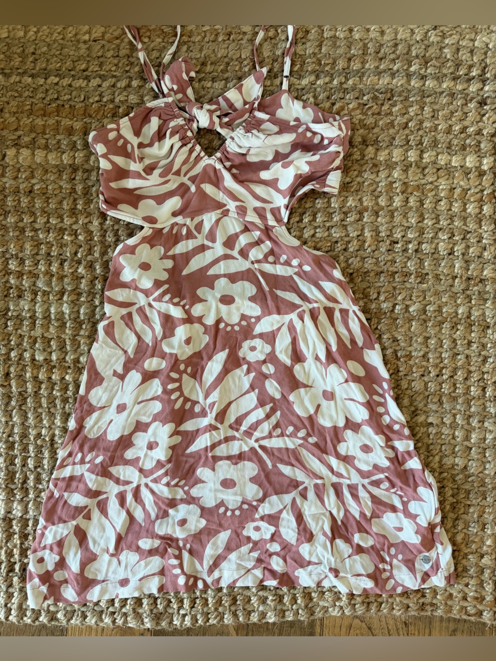 Roxy Pink and White Floral Mini Dress